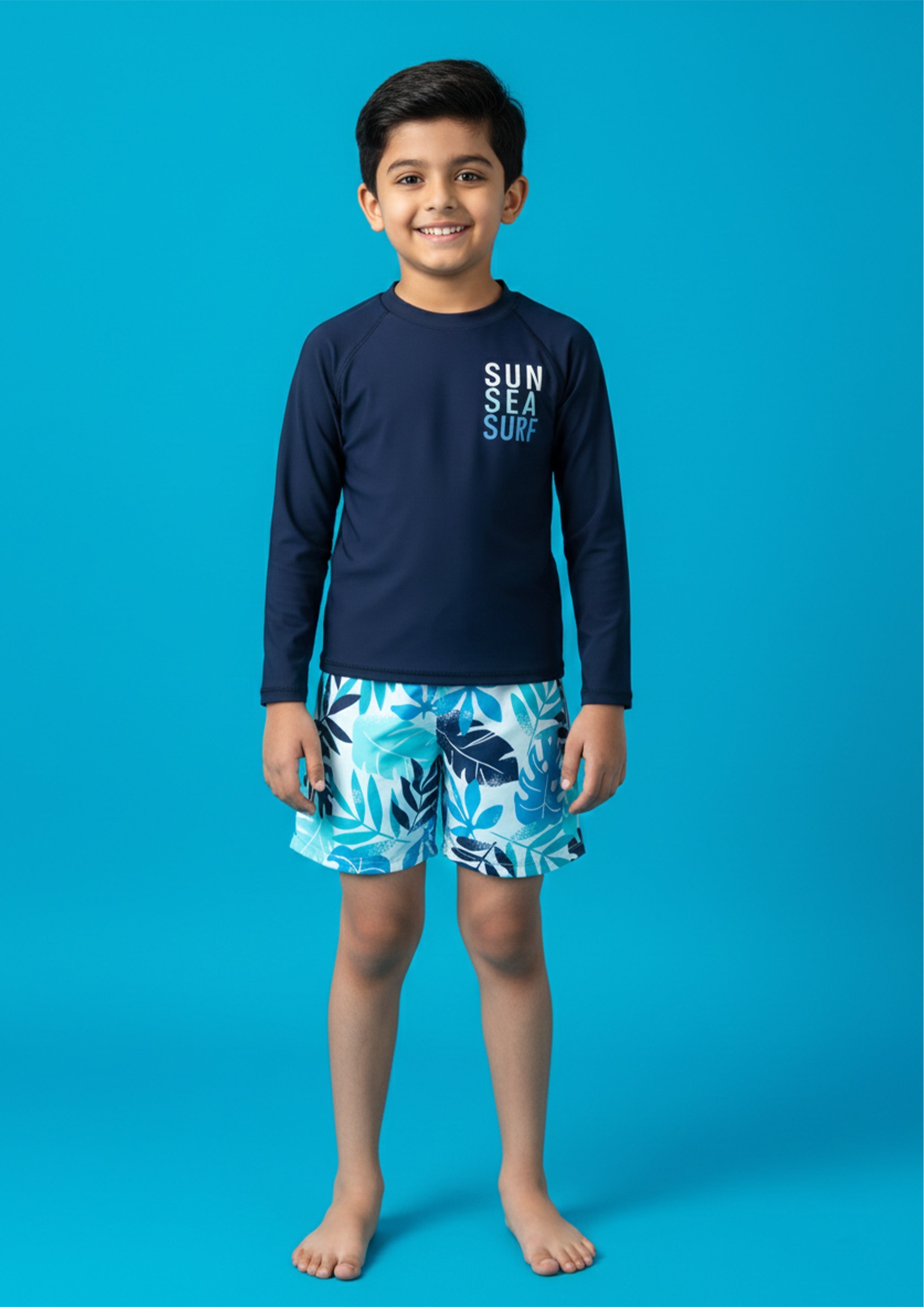 Sun Sea Surf Boys Full Sleeves Swimsuit Set