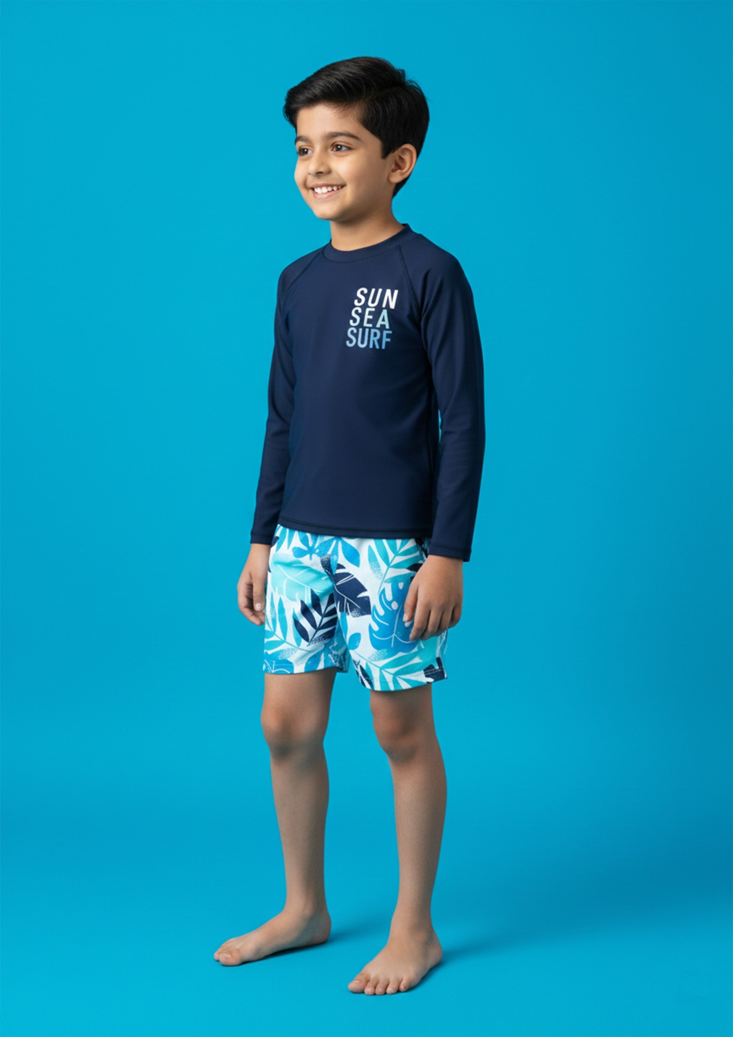 Sun Sea Surf Boys Full Sleeves Swimsuit Set