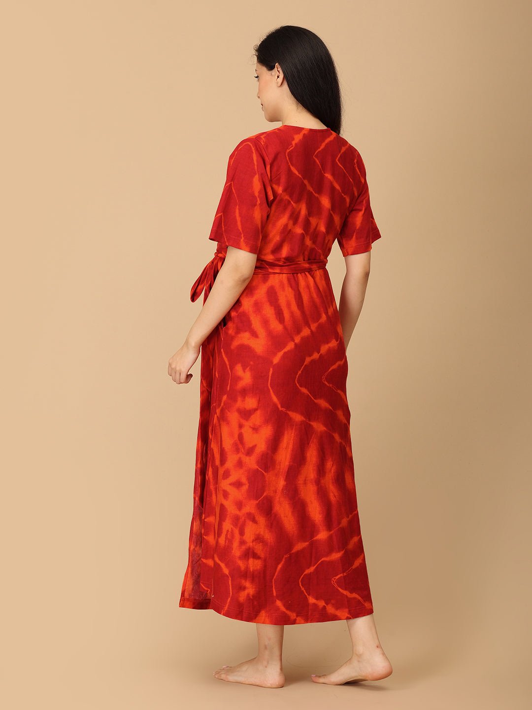  Sunburst Drape Maternity and Nursing Nightwear Robe Dress Multi