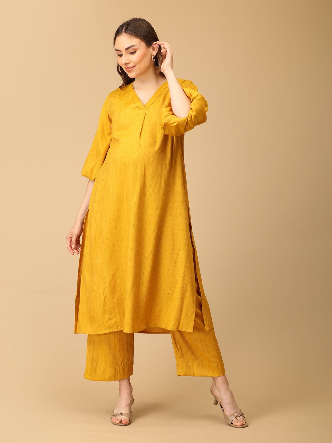  Sundaze Maternity and Nursing Co Ord Set Yellow