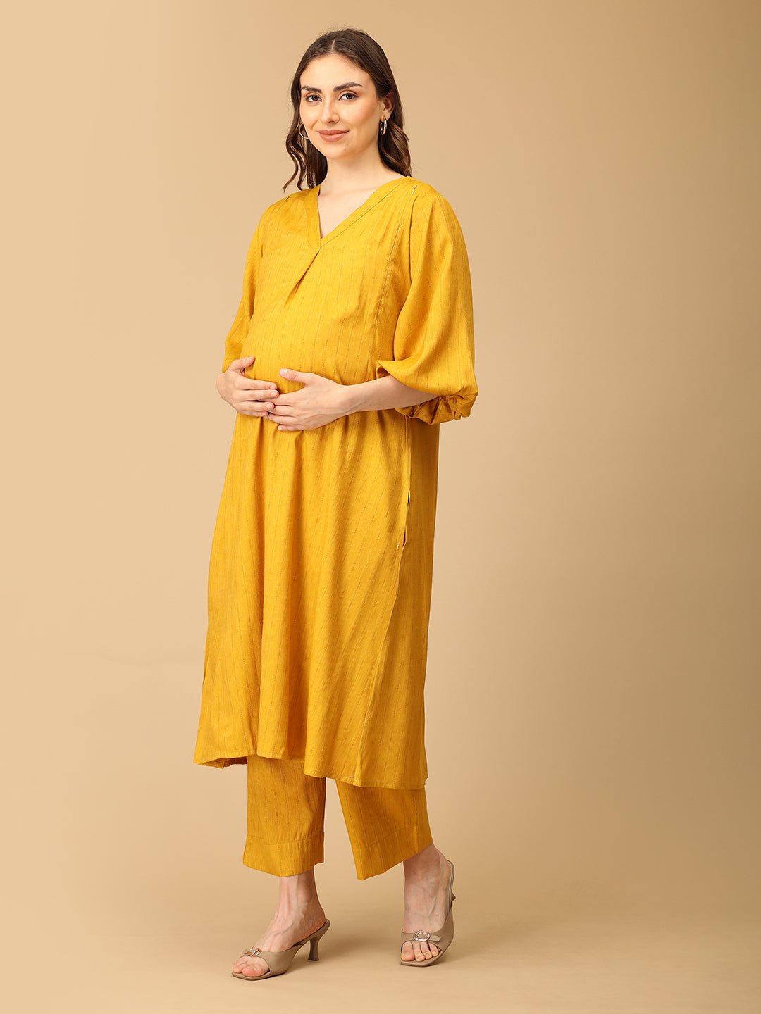  Sundaze Maternity and Nursing Co Ord Set Yellow