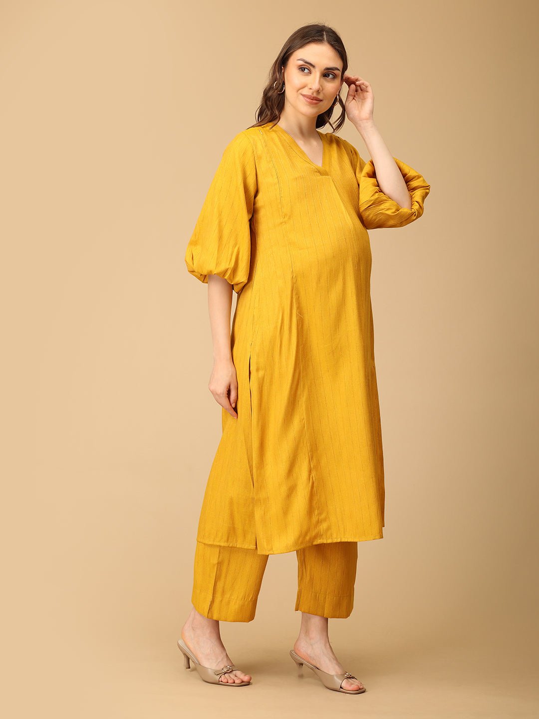  Sundaze Maternity and Nursing Co Ord Set Yellow