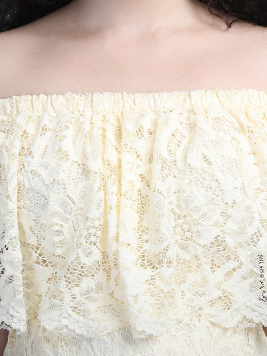  Sunlight Dew Maternity Lace Gown Yellow