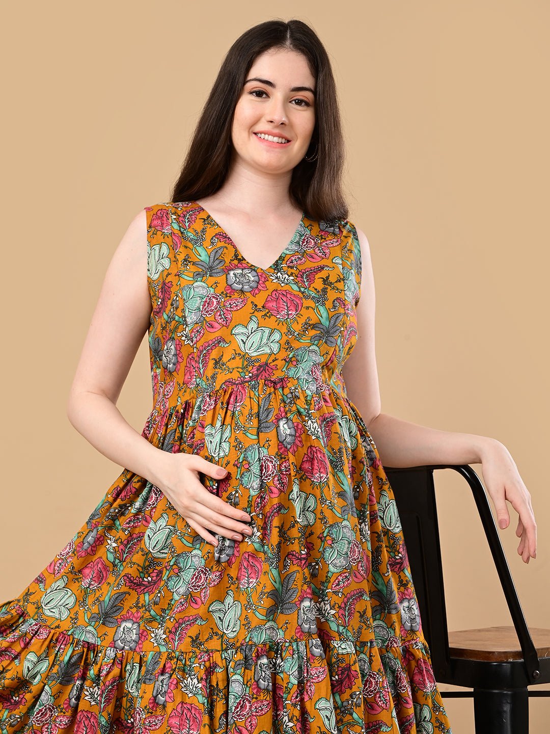  Sunshine State Maternity and Nursing Dress Yellow