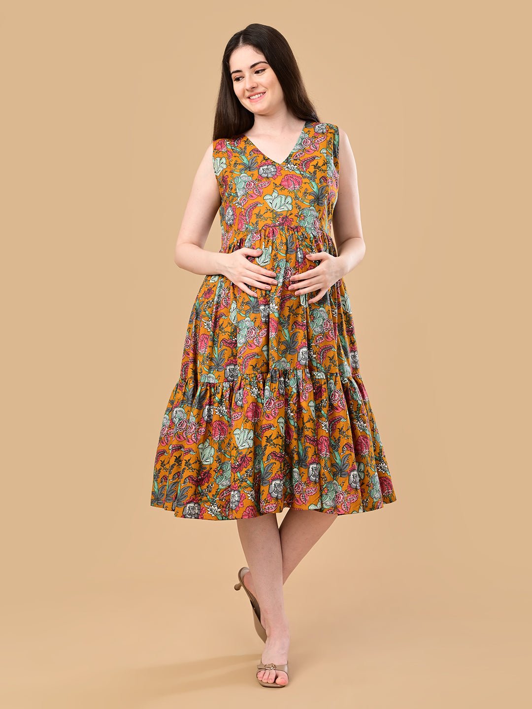  Sunshine State Maternity and Nursing Dress Yellow
