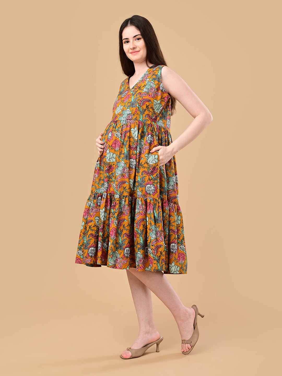  Sunshine State Maternity and Nursing Dress Yellow