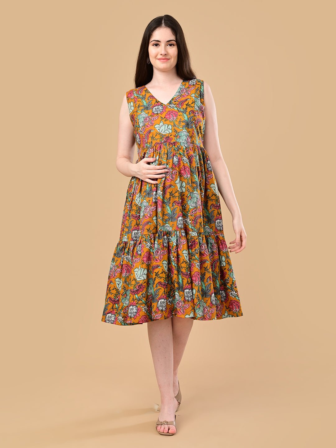  Sunshine State Maternity and Nursing Dress Yellow