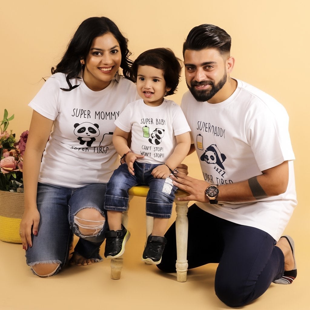 Super Parents Matching Family T-shirts Twinning Combo Of 3