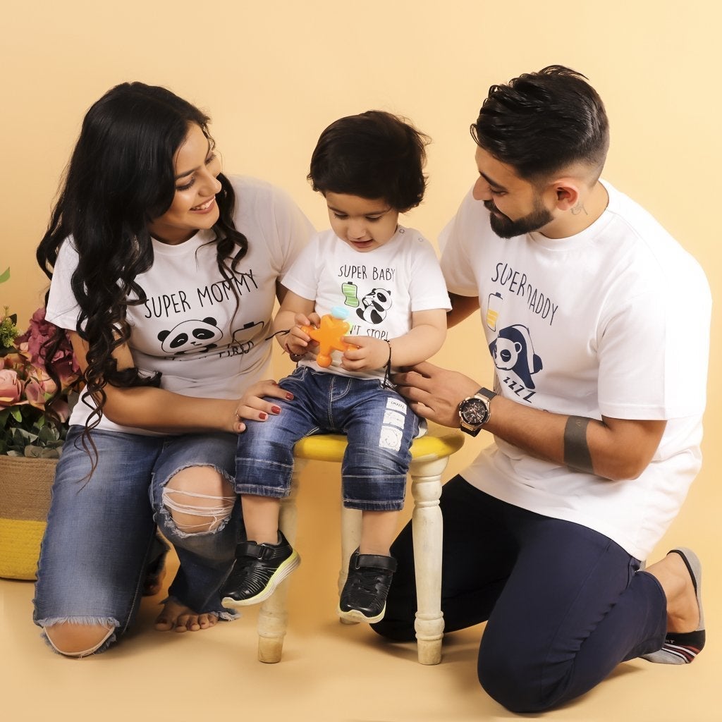 Super Parents Matching Family T-shirts Twinning Combo Of 3