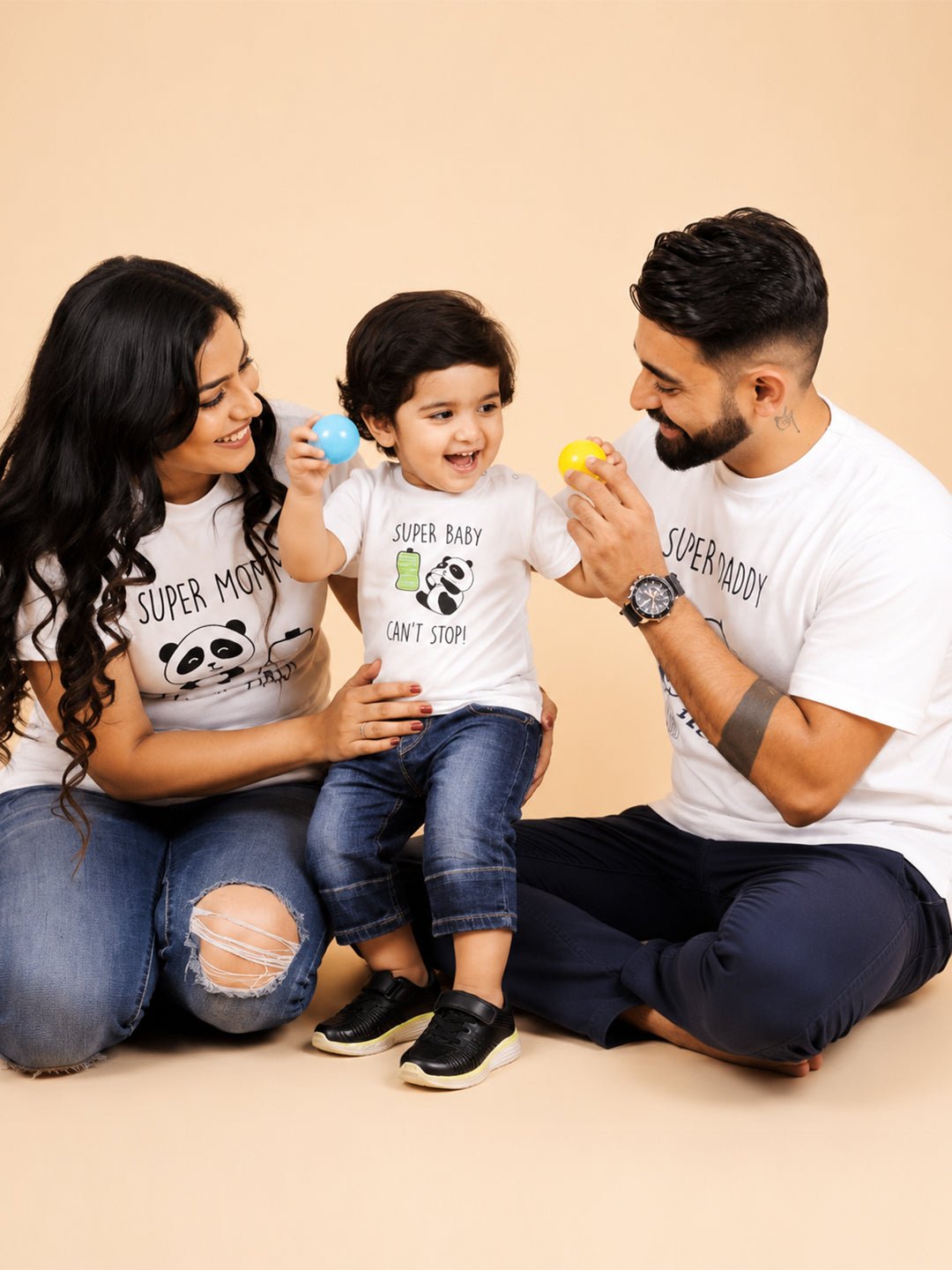 Super Parents Matching Family T-shirts Twinning Combo Of 3
