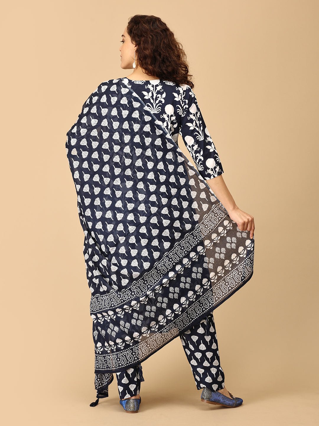  Taal Tarang Maternity and Nursing Kurta Set Navy Blue