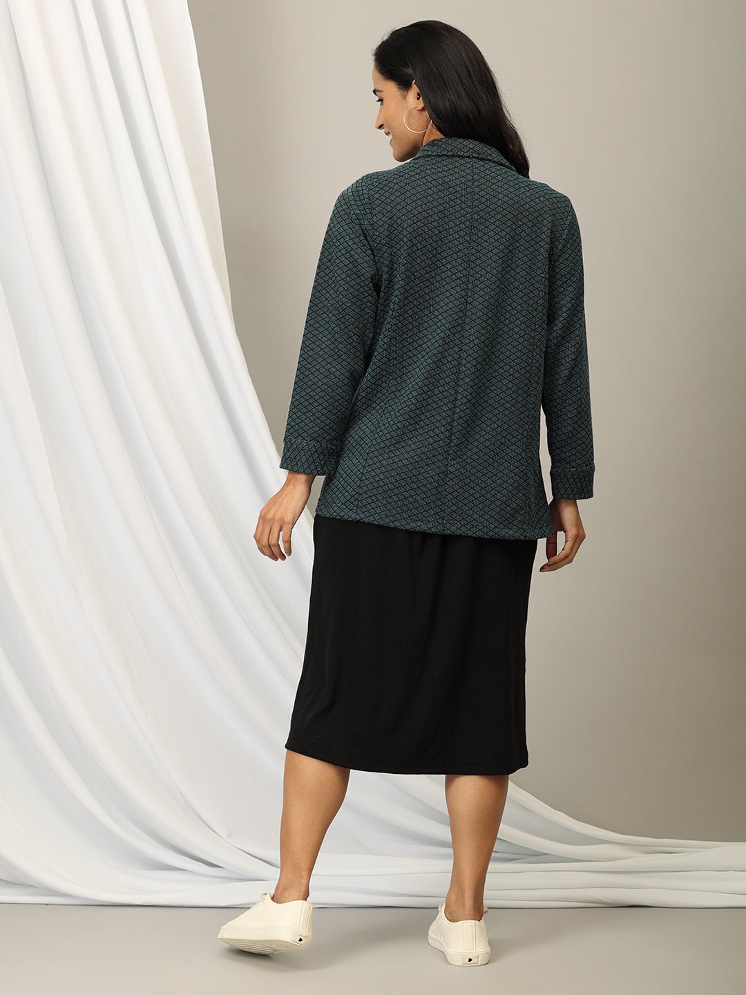  Tailored to Thrill Maternity and Nursing Shacket Dress Multi