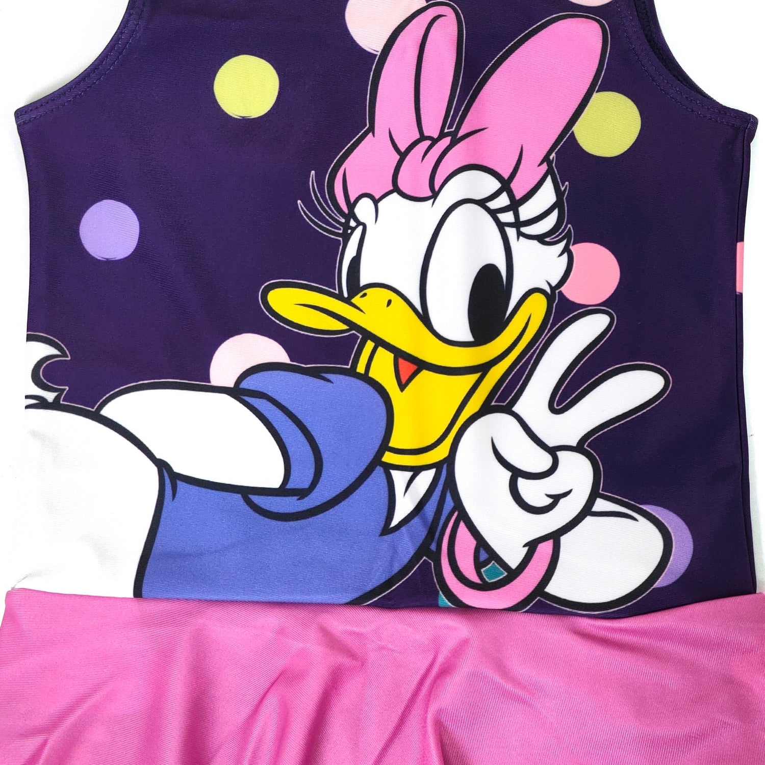 Donald Duck Girls Character Print Polyester Spandex Swimwear