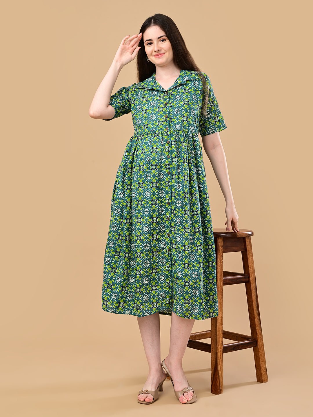  Teal in Bloom Maternity and Nursing Dress Teal