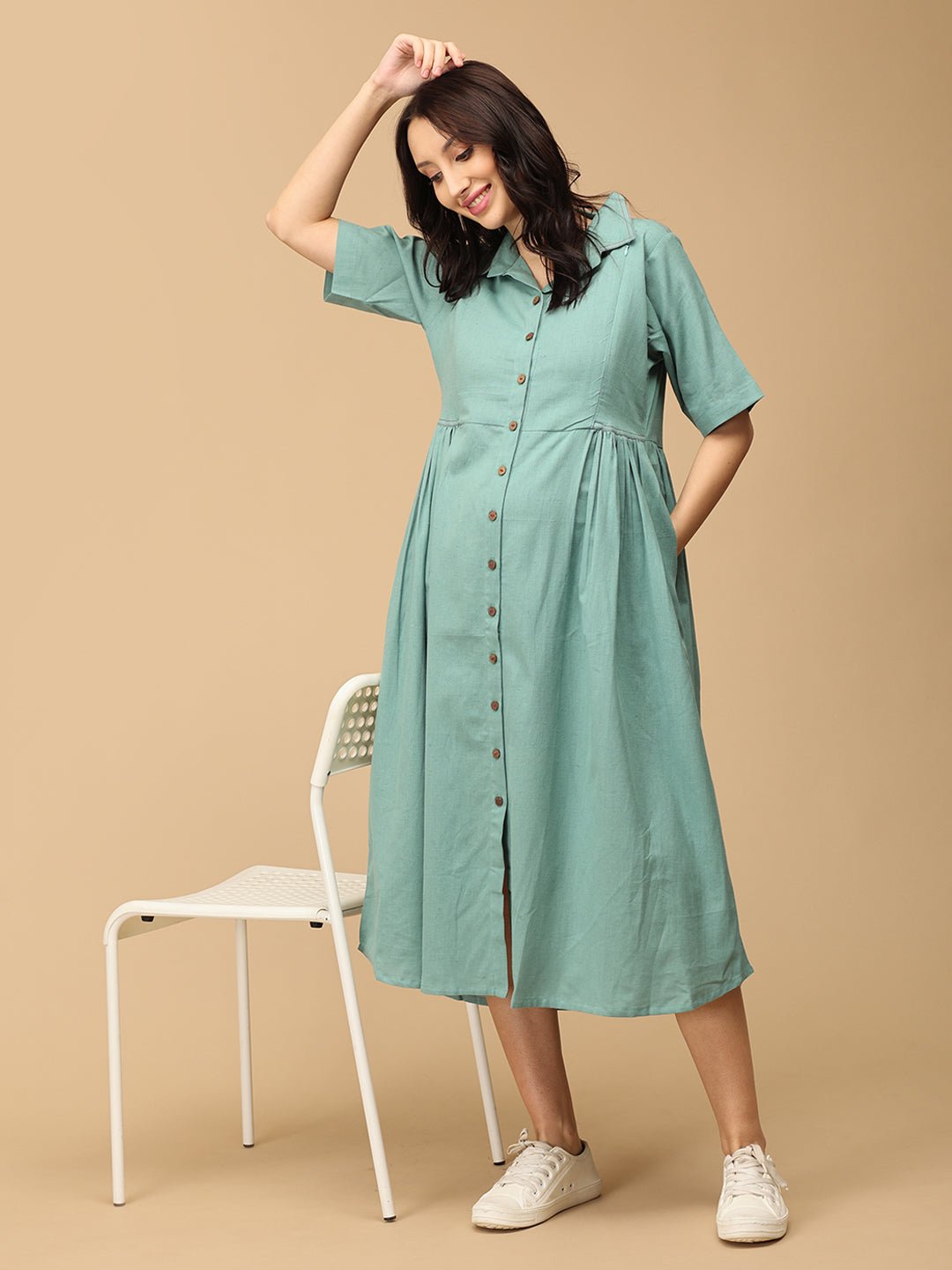  Teal the Deal Maternity and Nursing Dress Teal