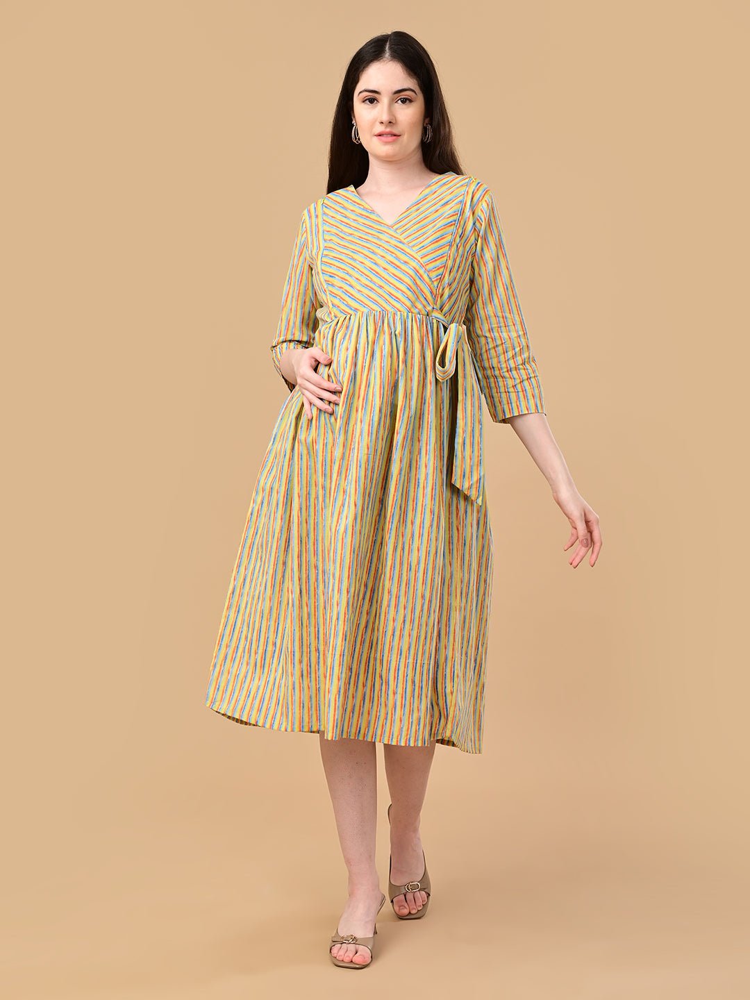  Technicolor Tide Maternity and Nursing Dress Multi
