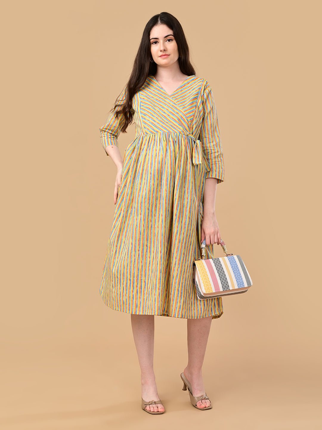  Technicolor Tide Maternity and Nursing Dress Multi