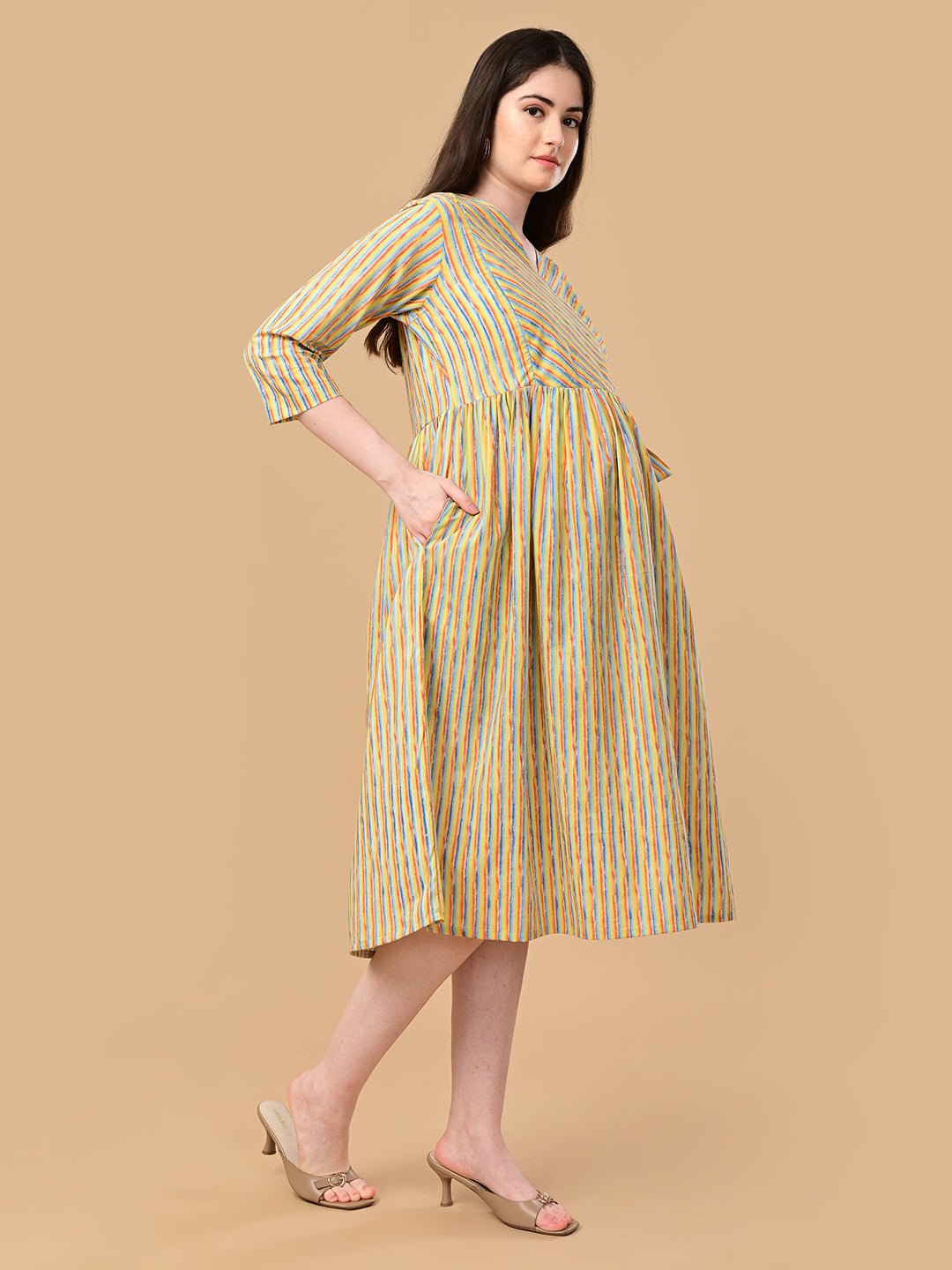  Technicolor Tide Maternity and Nursing Dress Multi