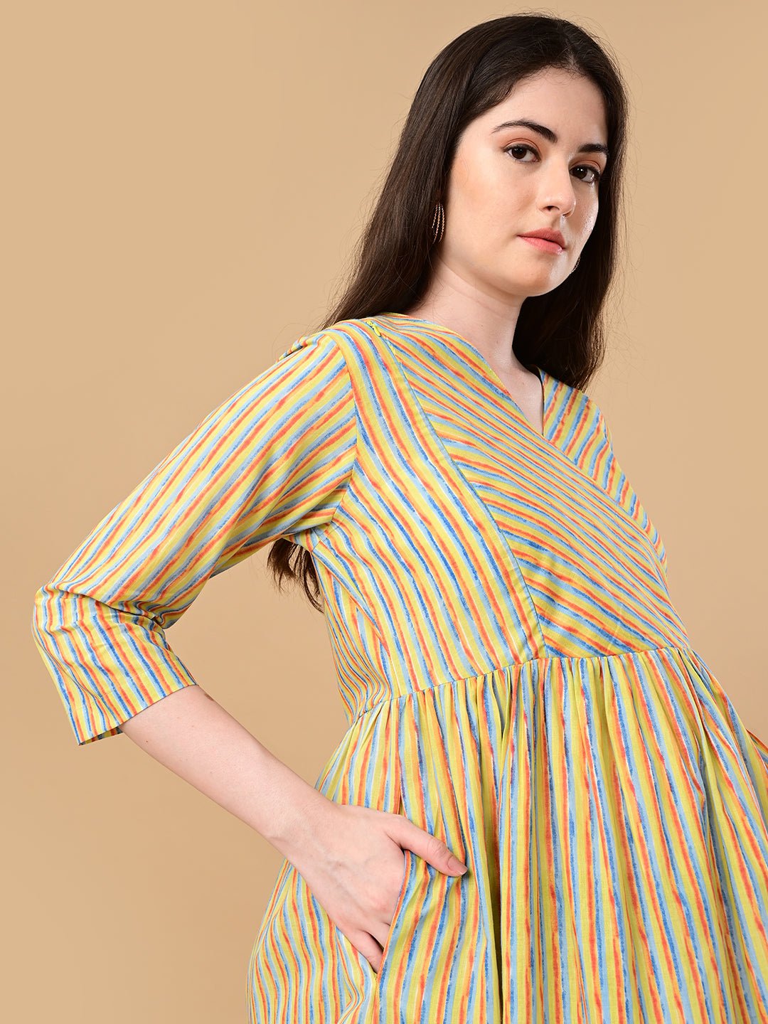  Technicolor Tide Maternity and Nursing Dress Multi