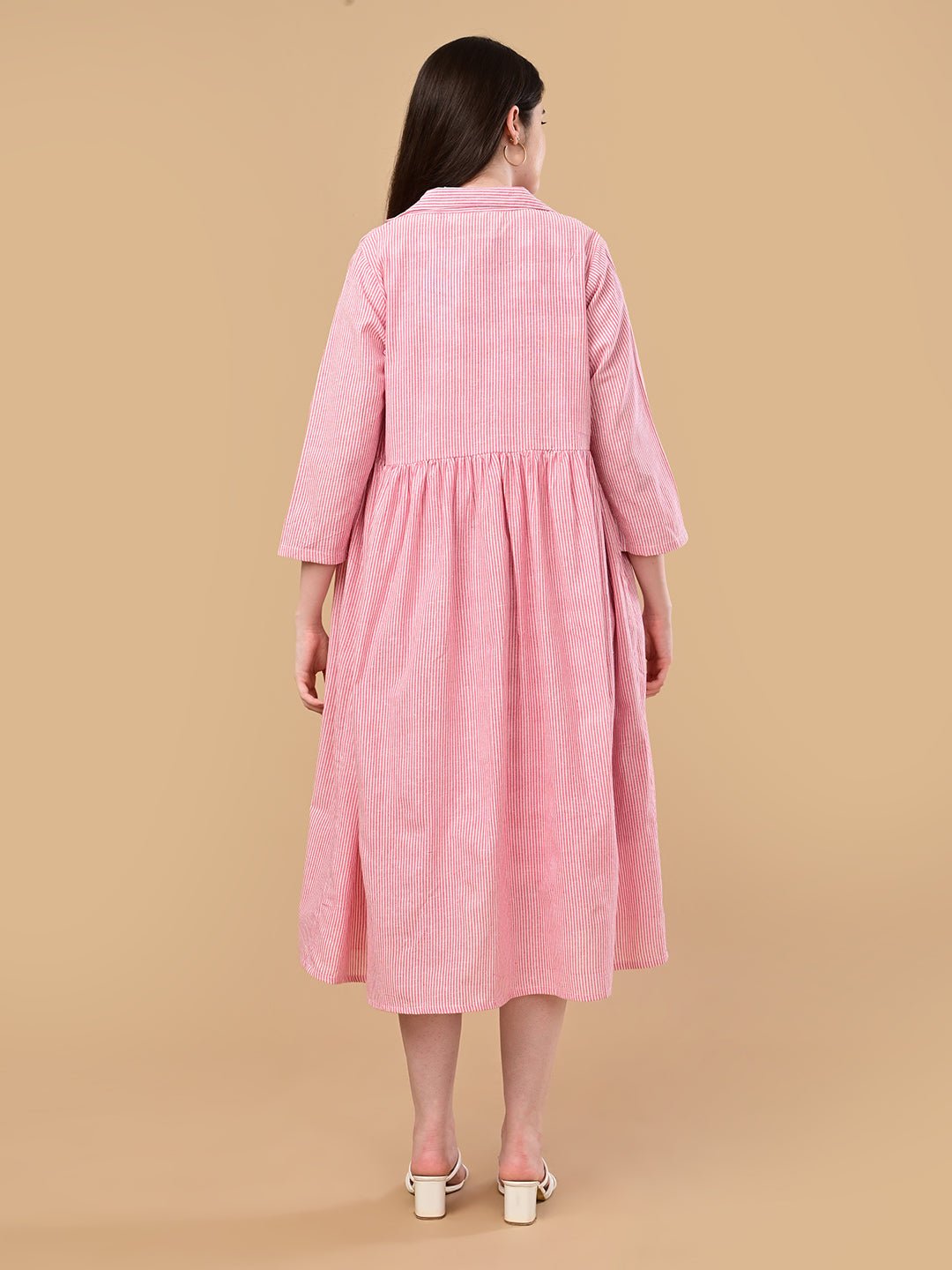 Fuchsia Frame Maternity and Nursing Shacket Dress Pink