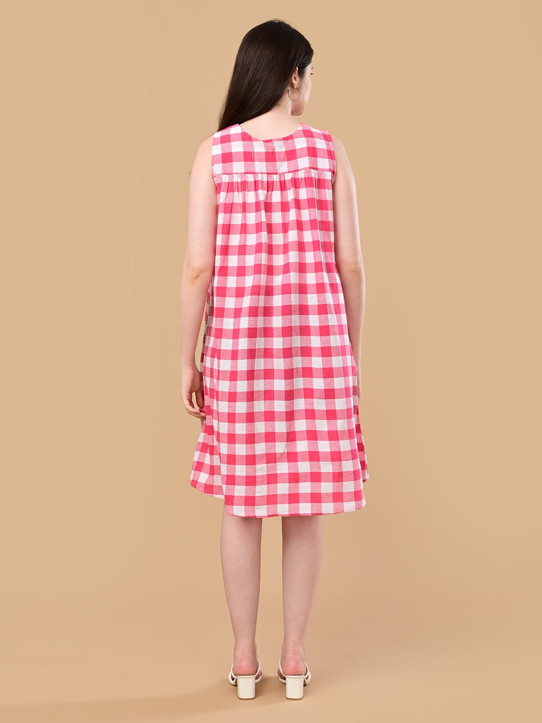  Fuchsia Frame Maternity and Nursing Shacket Dress Pink