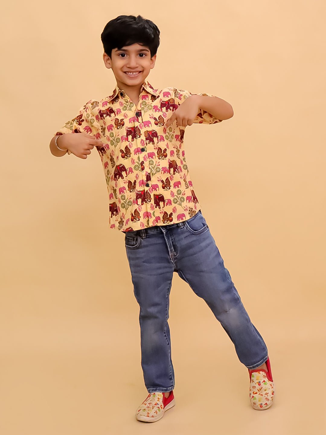 Gentle Giant Elephant Print Boys Shirt