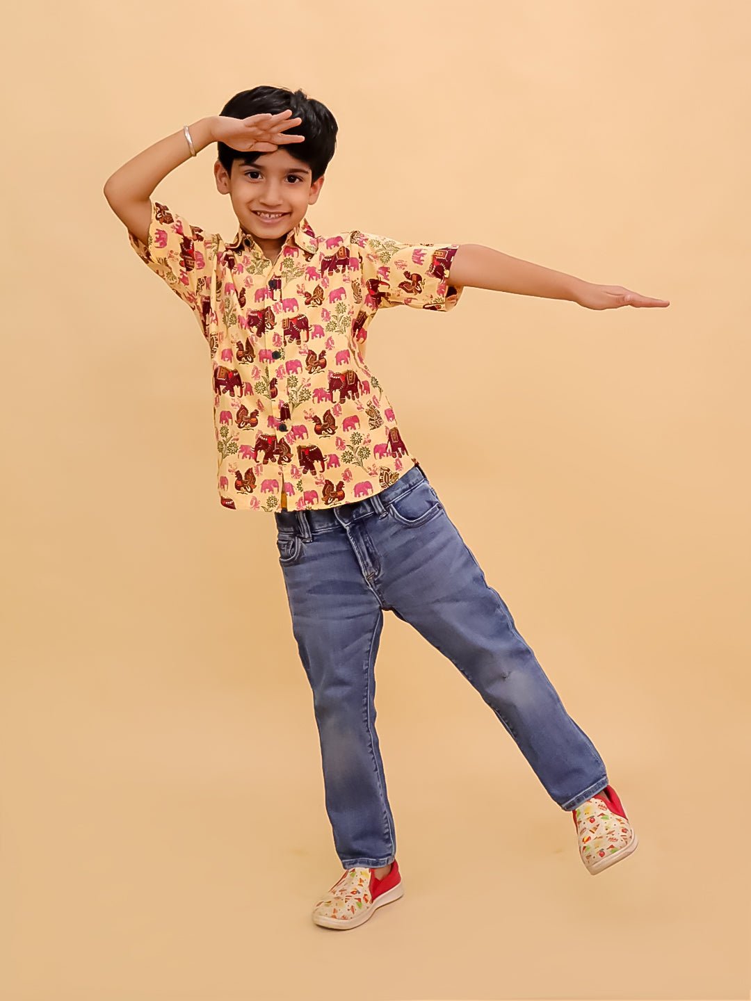 Gentle Giant Elephant Print Boys Shirt