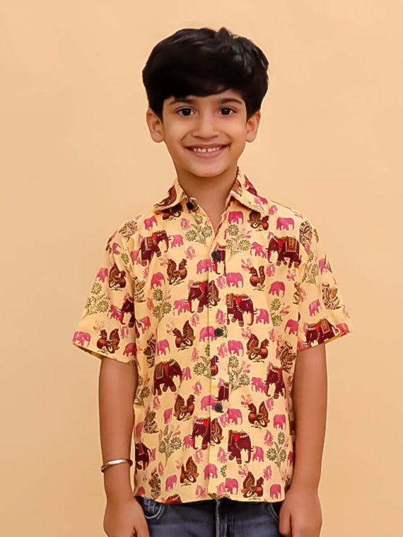 Gentle Giant Elephant Print Boys Shirt