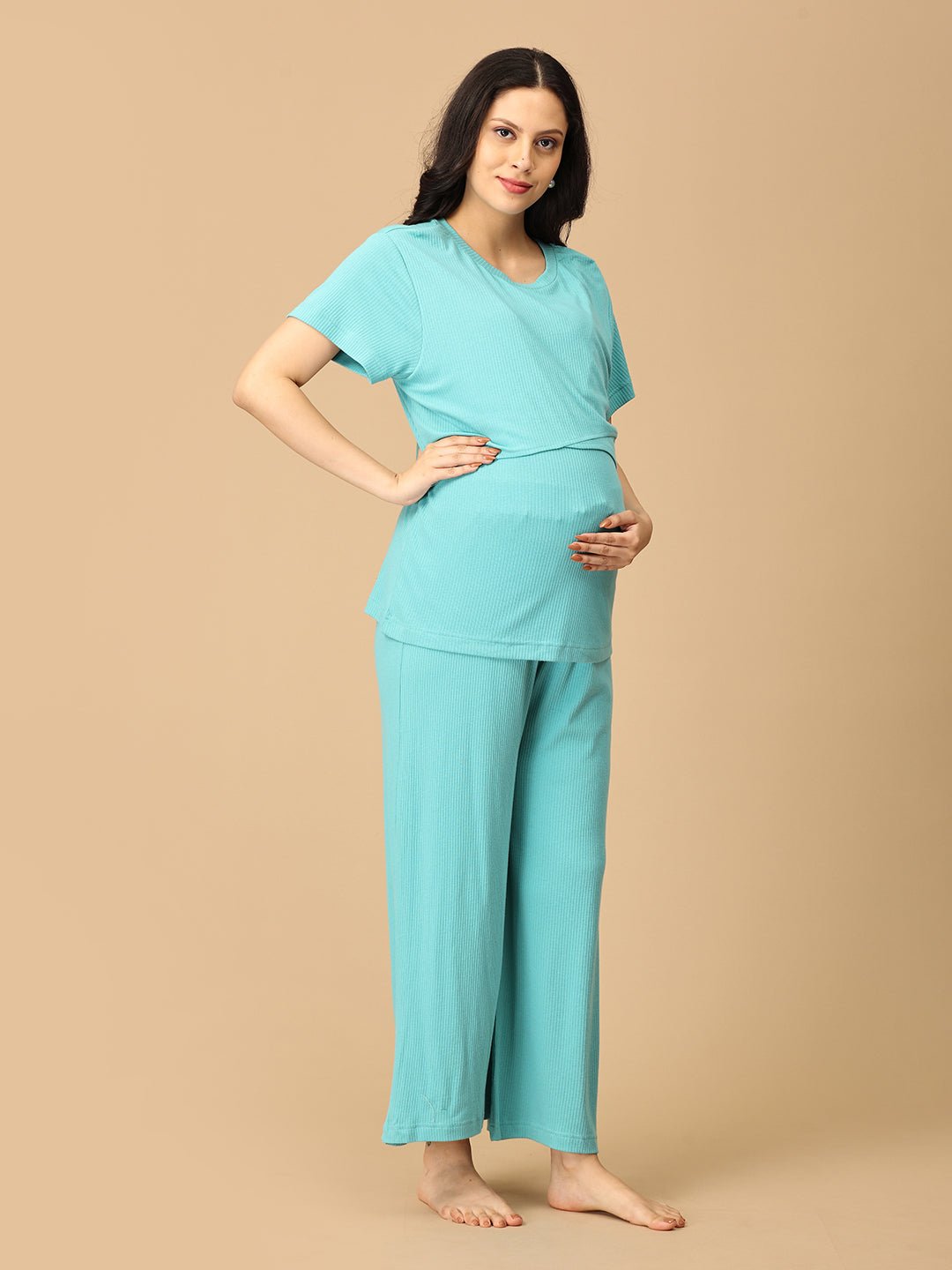  Tide Up Together Maternity and Nursing Nightwear Set Multi