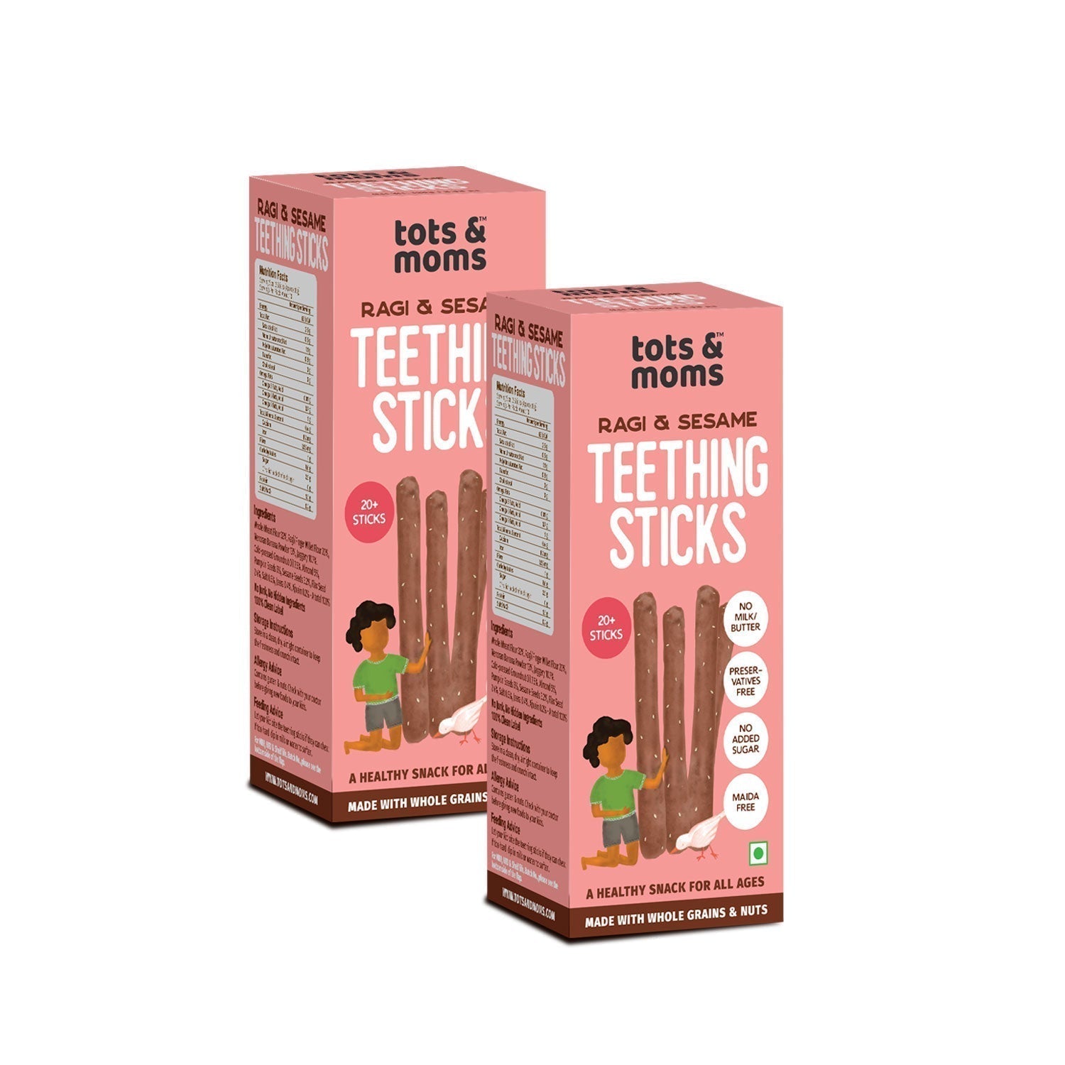 Ragi Banana Sesame Jaggery Teething Sticks For Babies