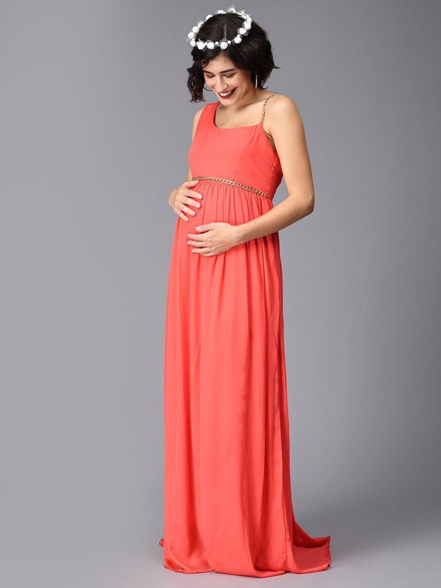  Touch of Sass Maternity Photoshoot Gown Orange