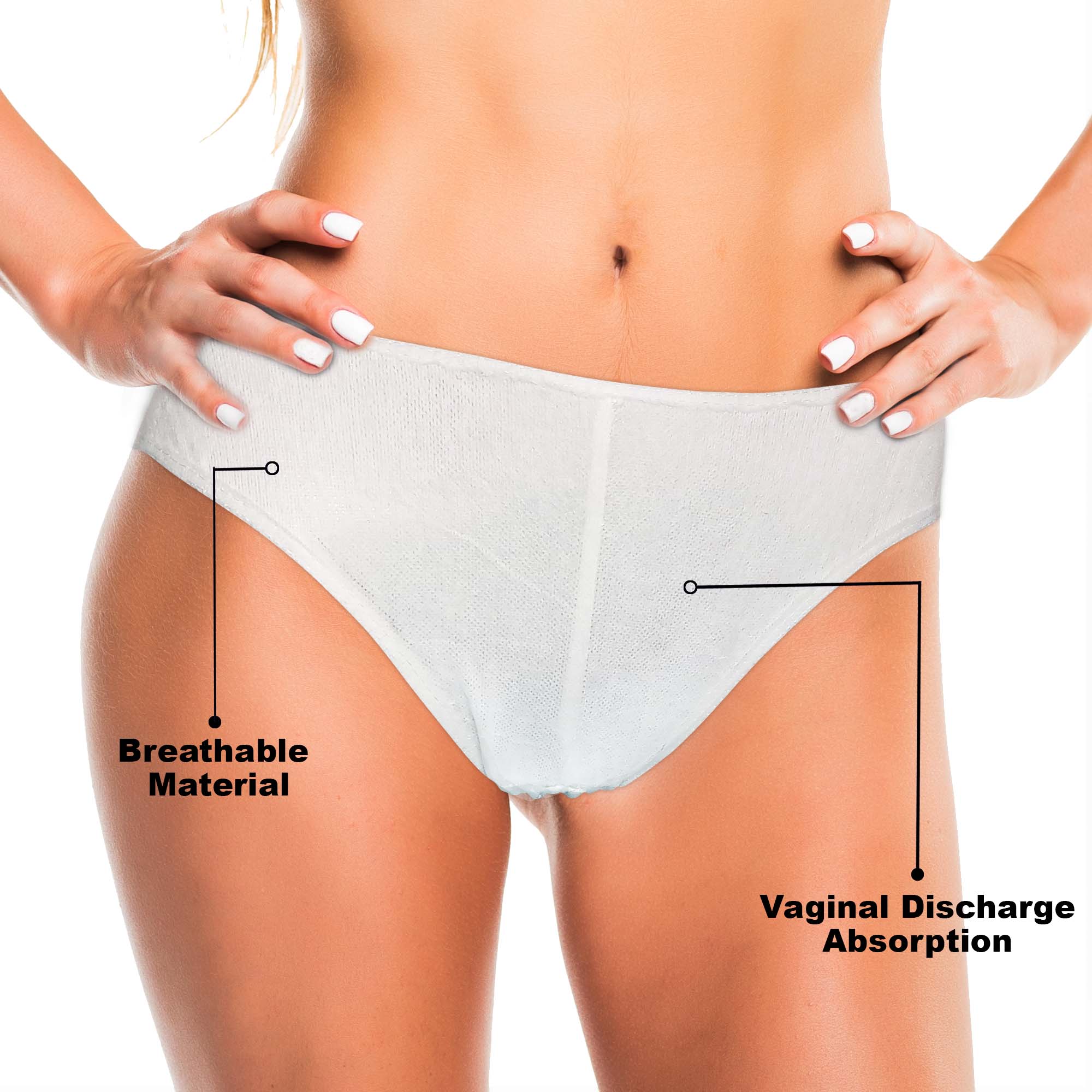White Square Trawee Travel Disposable Panty Pack of 5 White