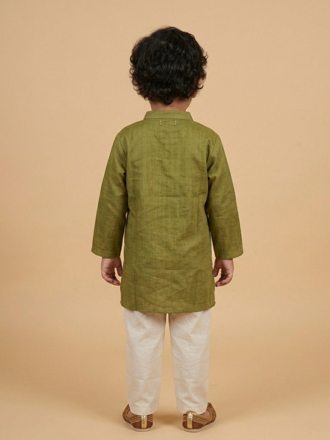 Tropical Tweet Green Boys Embroidered Kurta Pajama Set