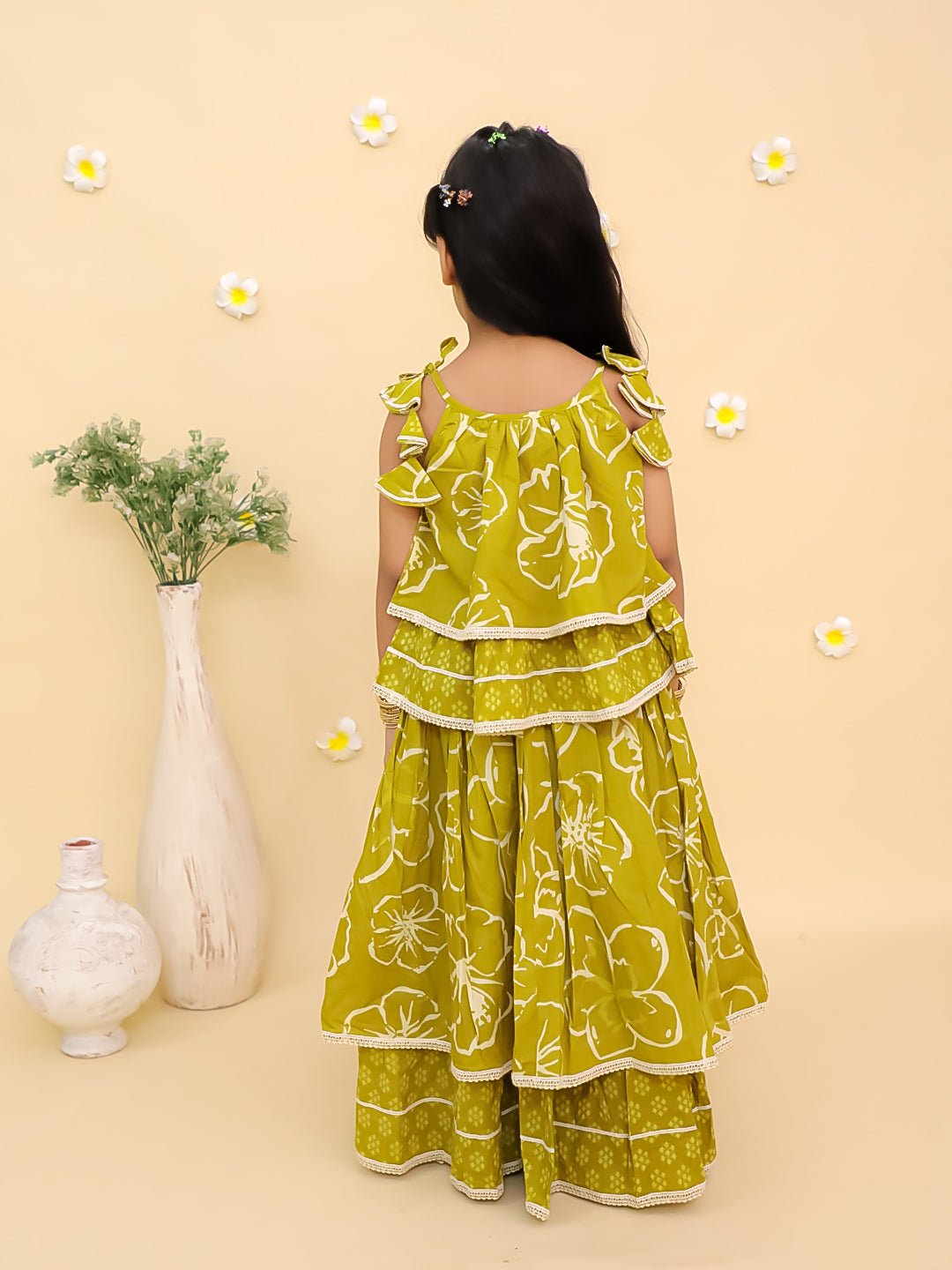 Turmeric Glow Girls Lehenga Set For Kids