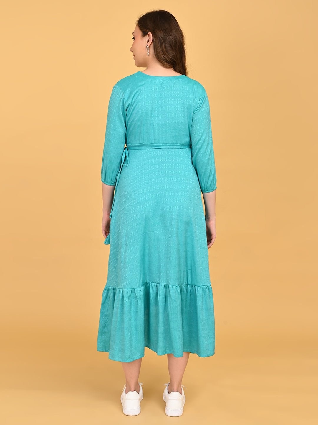  Turquoise Temptation Maternity and Nursing Wrap Dress Turquoise