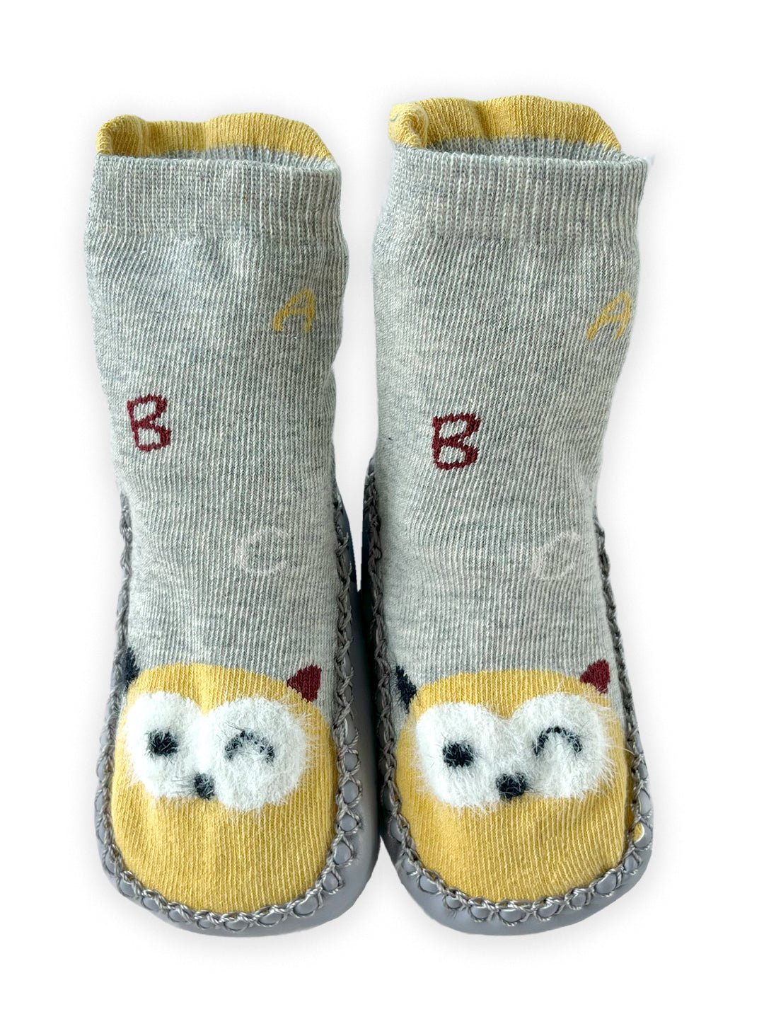 Mini Soul Yellow Twilight Toots Owl Print Anti Slip Socks