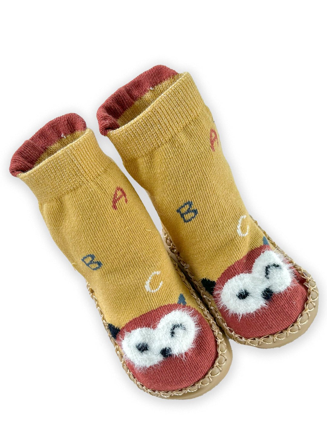 Mini Soul Yellow Twilight Toots Owl Print Anti Slip Socks