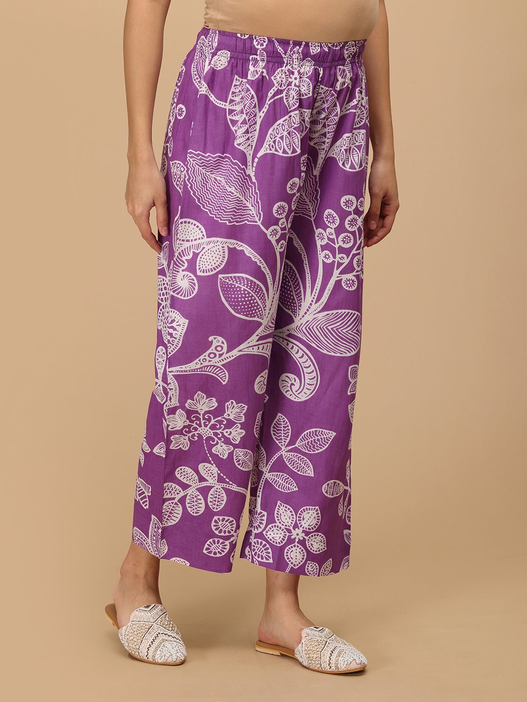  Ulta-Violet Beauty Nursing and Maternity Anarkali Kurta Set Purple
