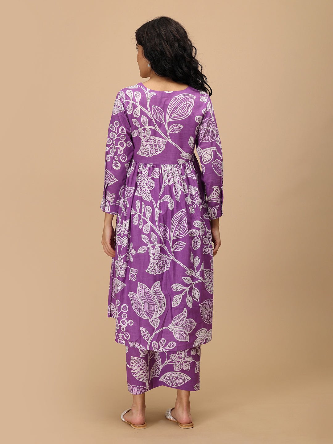  Ulta-Violet Beauty Nursing and Maternity Anarkali Kurta Set Purple