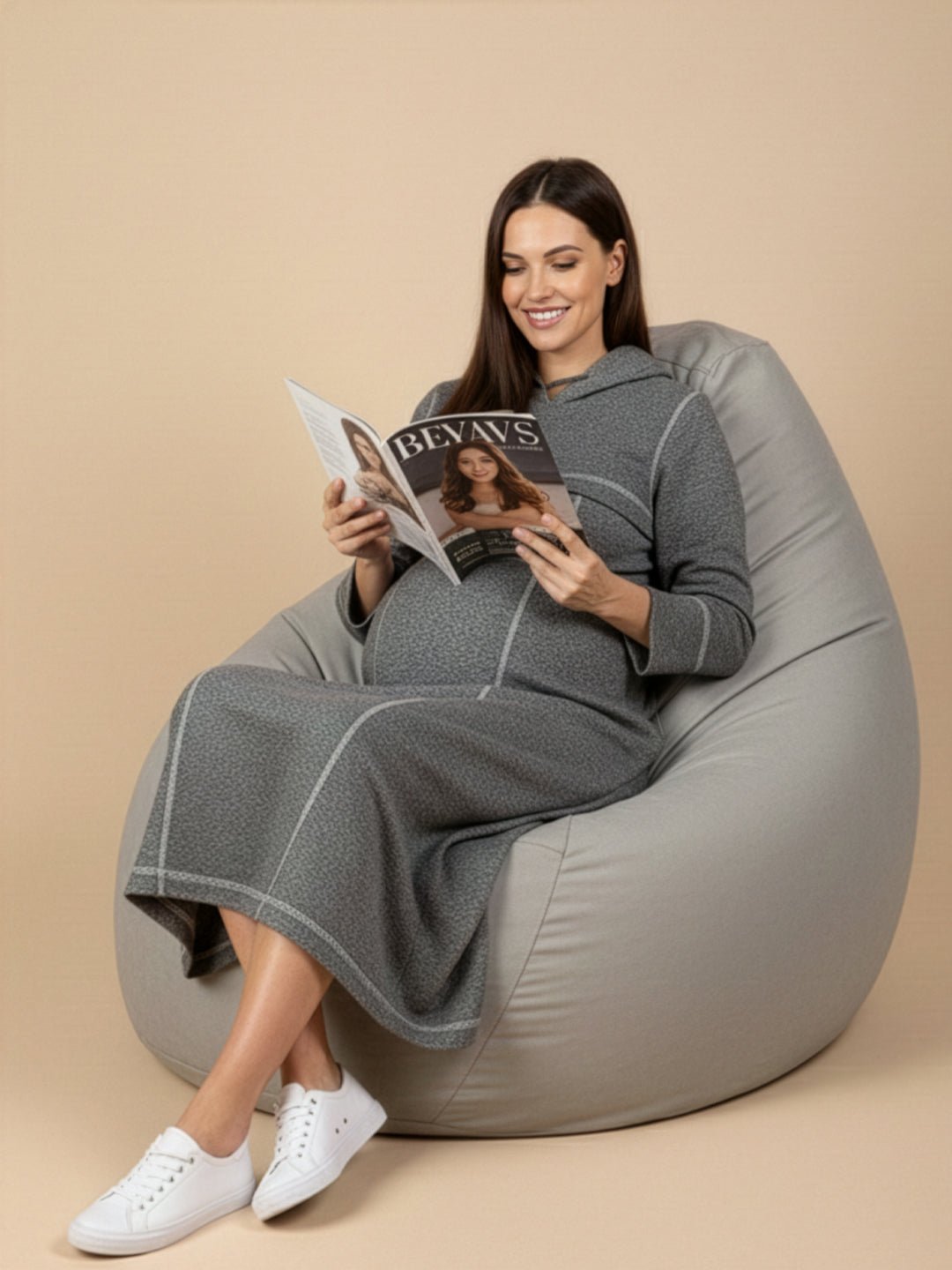  Undercover Cozy Maternity and Nursing Hoodie Dress Grey