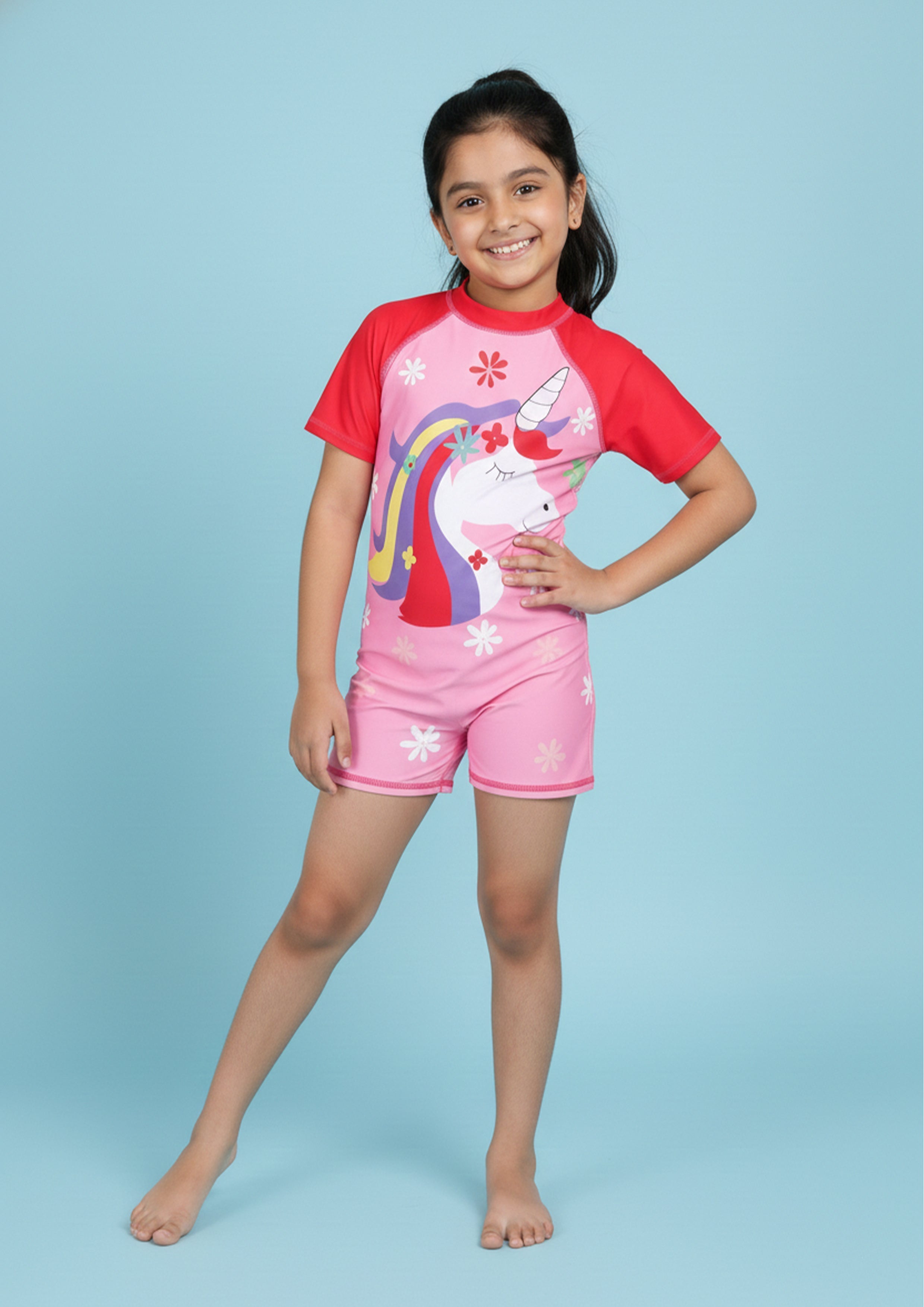 Unicorn Wonder Girls Swimsuit With Matching Cap