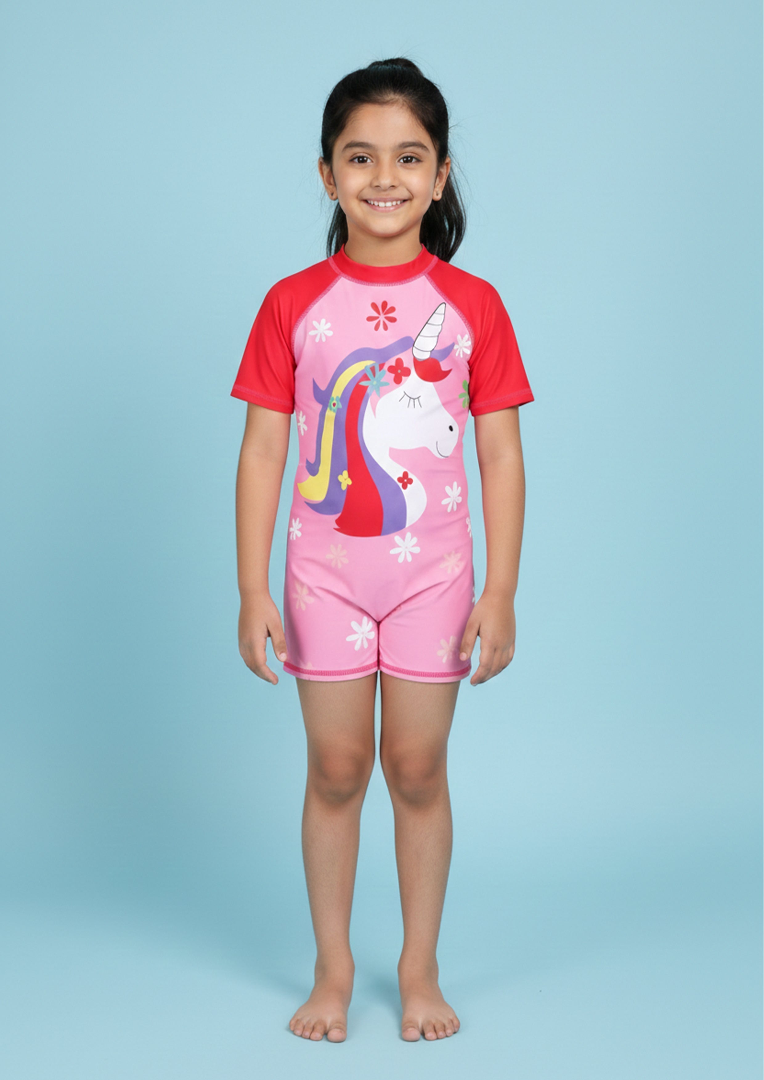 Unicorn Wonder Girls Swimsuit With Matching Cap