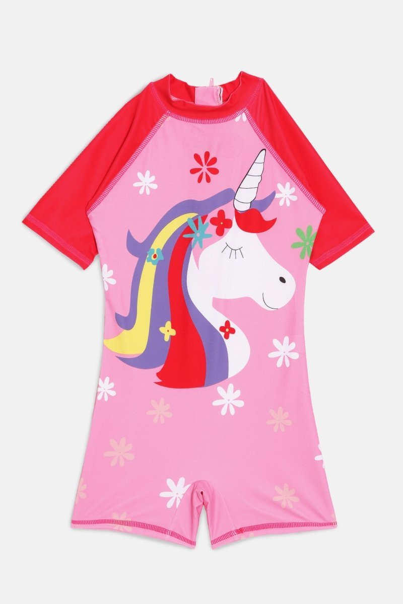 Unicorn Wonder Girls Swimsuit With Matching Cap