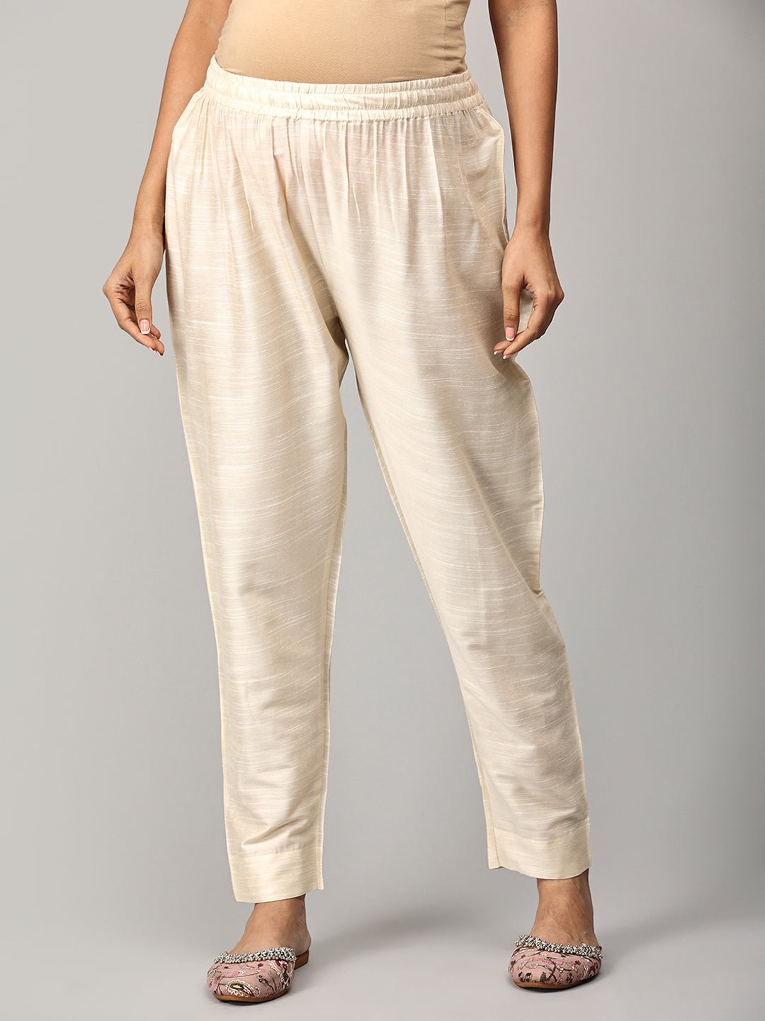  Vanilla Chai Maternity and Nursing Silk Kurta Set Off White