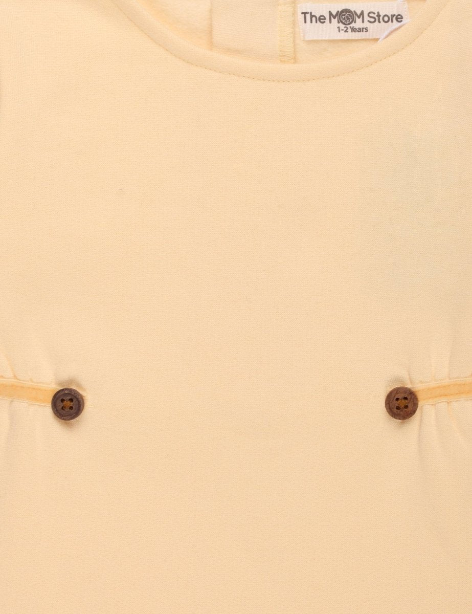 Vanilla Custard Girls Sweater Dress And Brown Leggings Set
