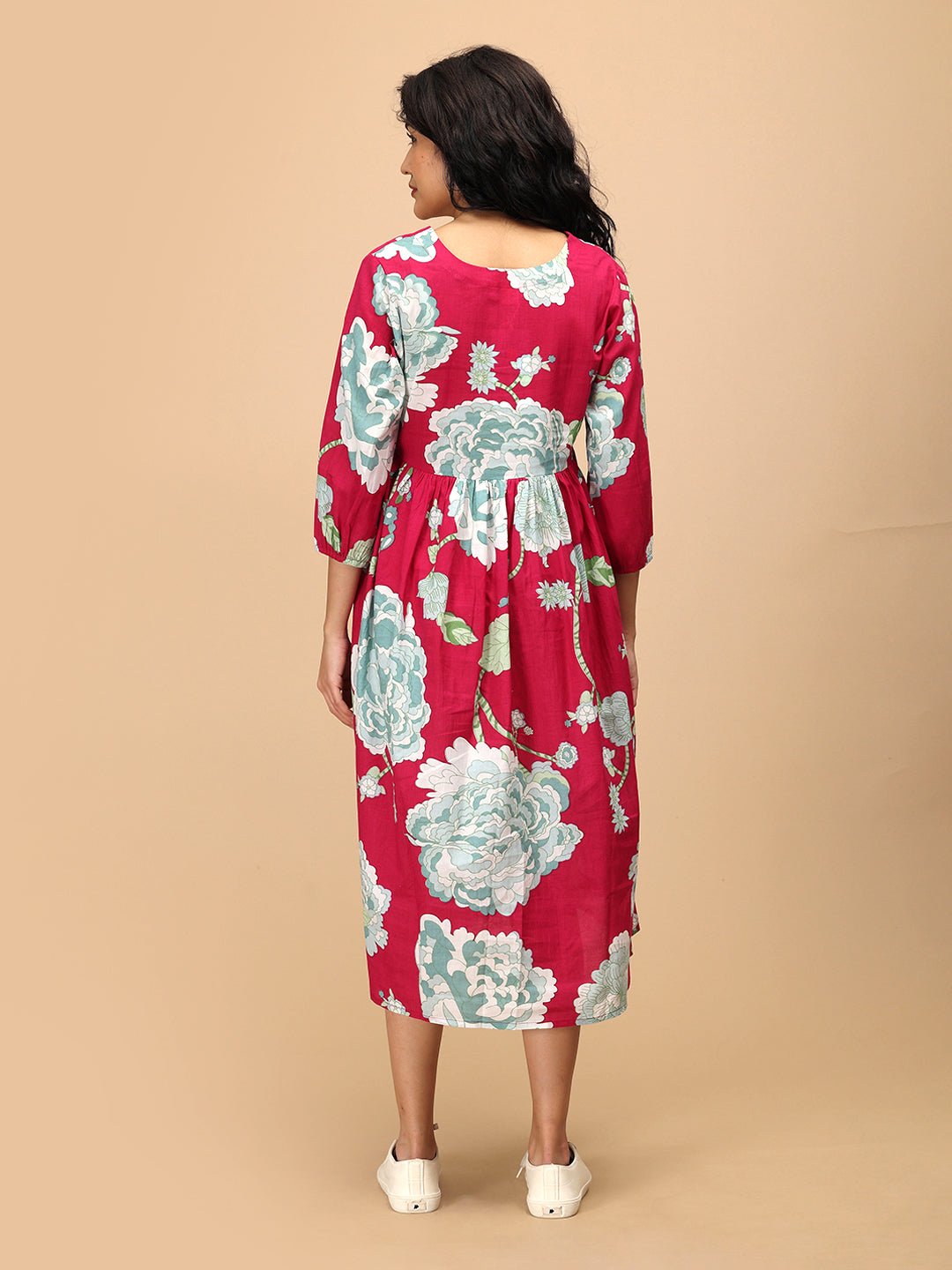  Velvet Petals Maternity and Nursing Dress Magenta