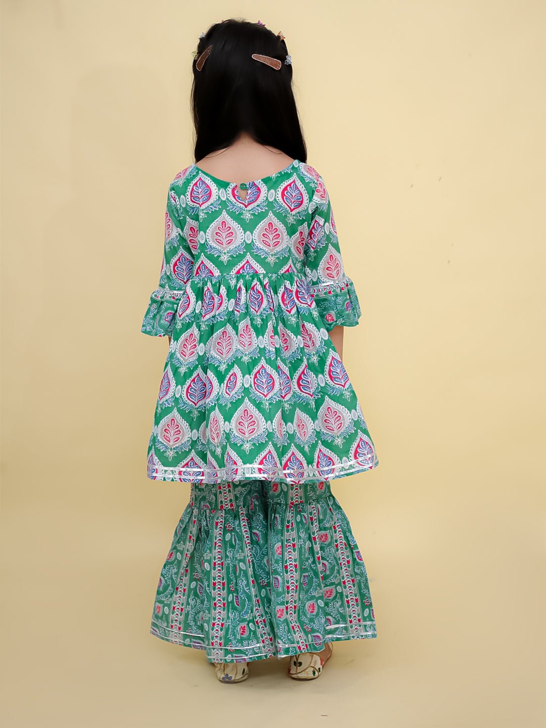Verdi Vitaa Print Girls Anarkali Sharara Set