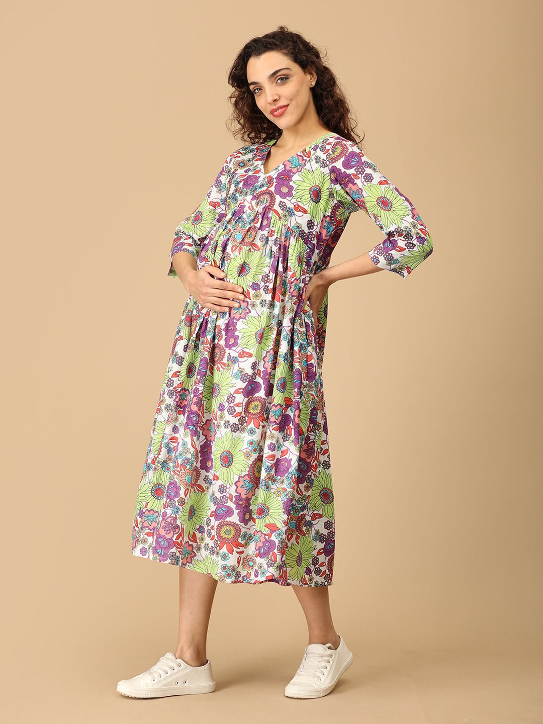  Vibrant Voyage Maternity and Nursing Dress Multi