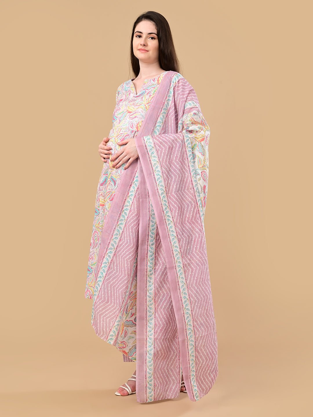  Vivid Vibes Maternity and Nursing Kurta Set Multi