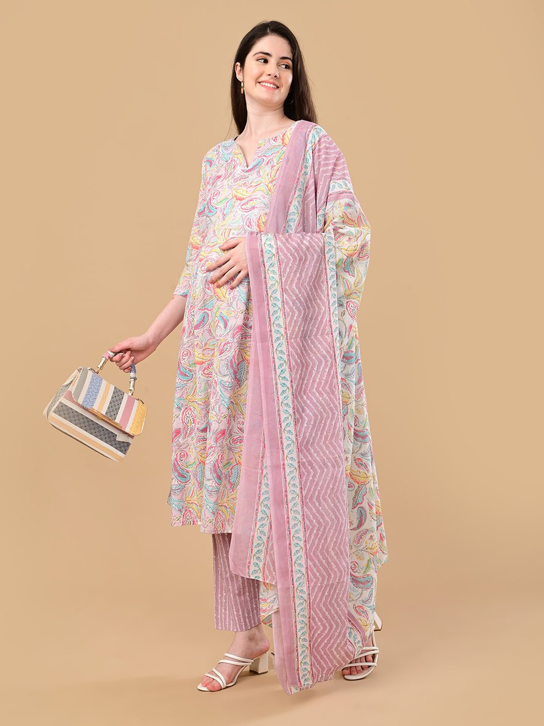  Vivid Vibes Maternity and Nursing Kurta Set Multi